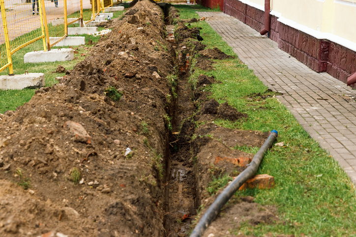 French drain installation