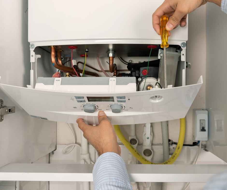 Working on a home boiler